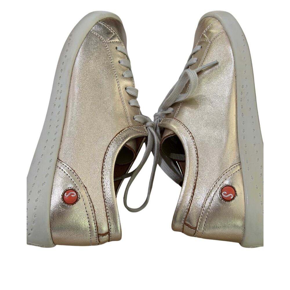 Softinos by Fly London Isla Gold Metallic Leather Sneakers EU 37 US 6.5